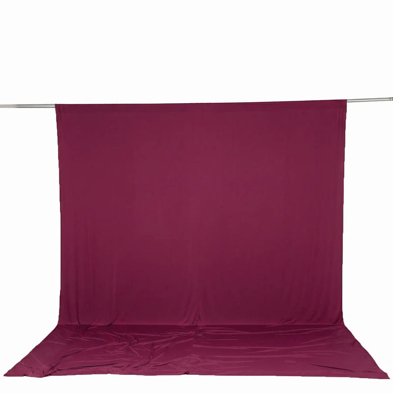 10 ft x 12 ft Wrinkle-Free Spandex Backdrop Curtain with Rod Pocket CUR_PANSPX_10X12_BURG