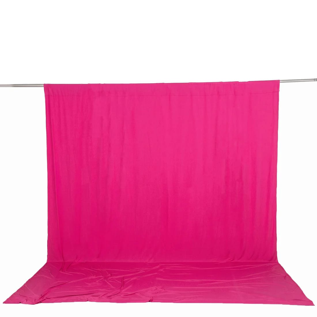 10 ft x 12 ft Wrinkle-Free Spandex Backdrop Curtain with Rod Pocket CUR_PANSPX_10X12_FUSH