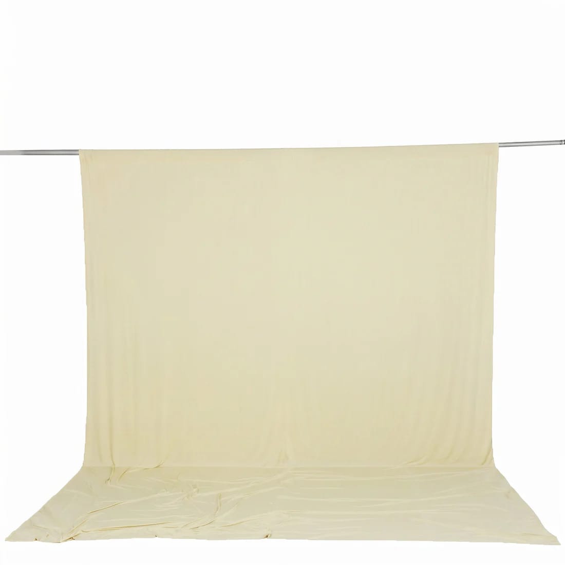 10 ft x 12 ft Wrinkle-Free Spandex Backdrop Curtain with Rod Pocket CUR_PANSPX_10X12_IVR