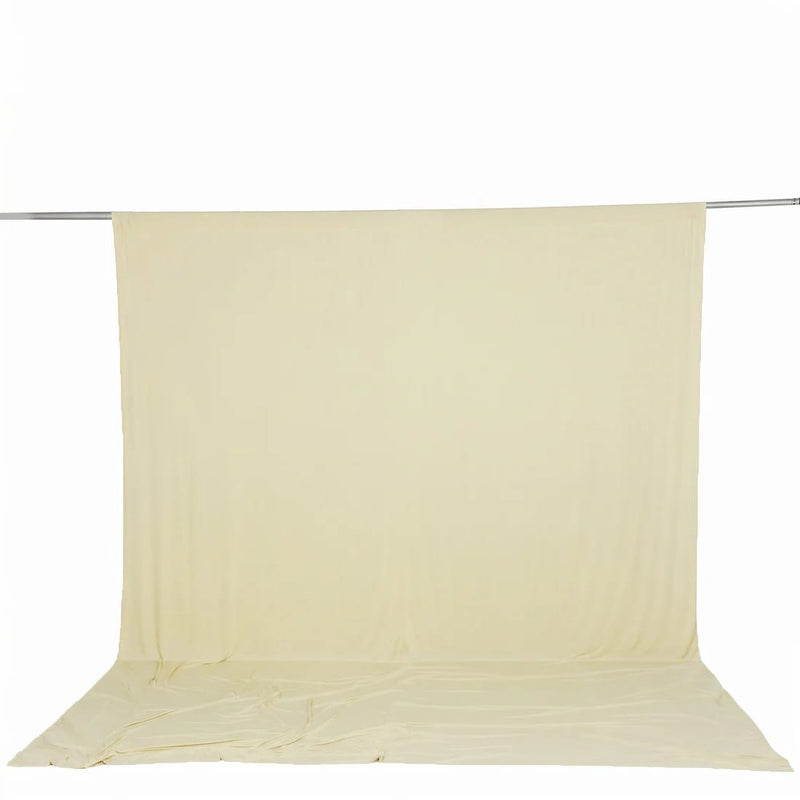 10 ft x 12 ft Wrinkle-Free Spandex Backdrop Curtain with Rod Pocket CUR_PANSPX_10X12_IVR