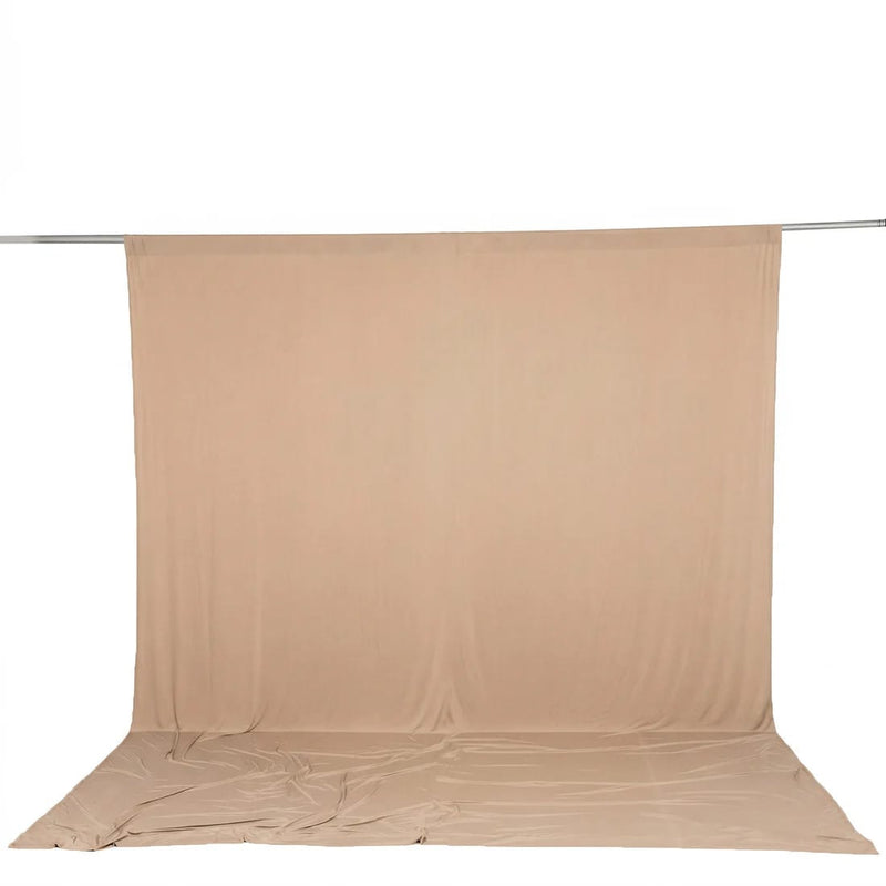10 ft x 12 ft Wrinkle-Free Spandex Backdrop Curtain with Rod Pocket CUR_PANSPX_10X12_NUDE