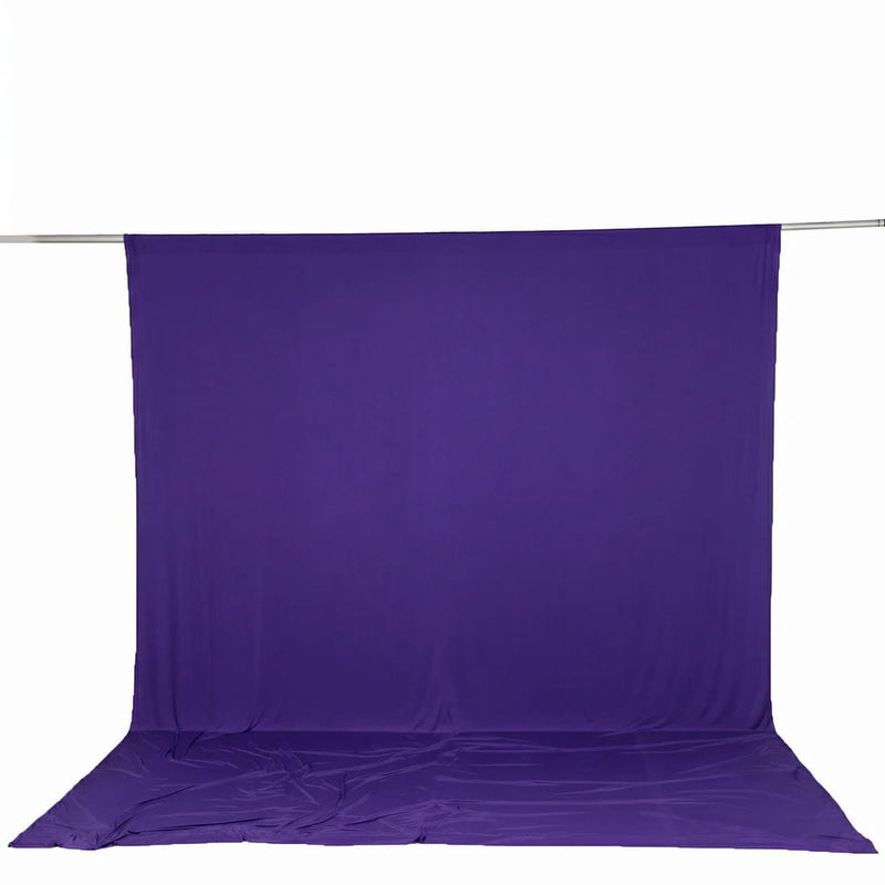 10 ft x 12 ft Wrinkle-Free Spandex Backdrop Curtain with Rod Pocket CUR_PANSPX_10X12_PURP