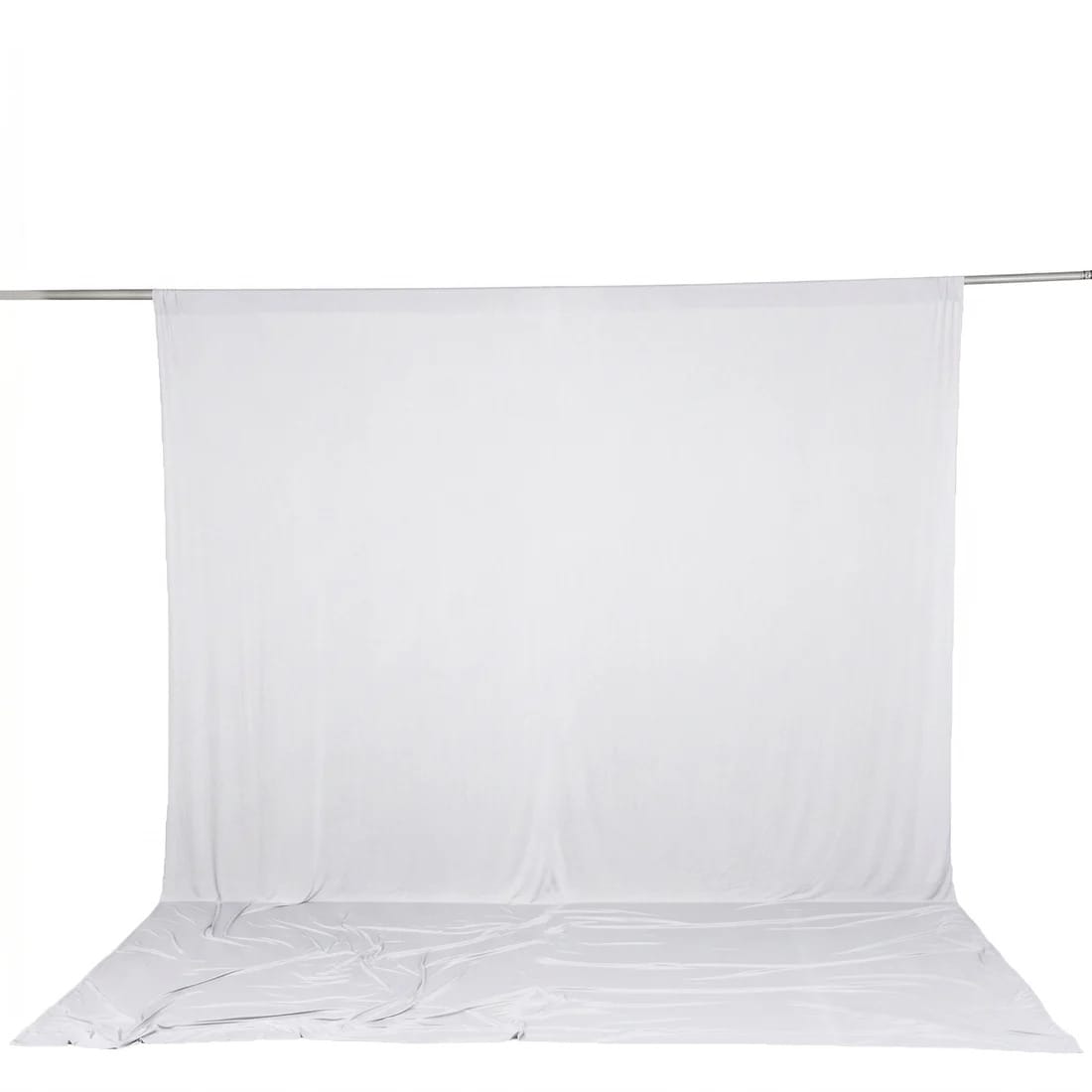 10 ft x 12 ft Wrinkle-Free Spandex Backdrop Curtain with Rod Pocket CUR_PANSPX_10X12_WHT