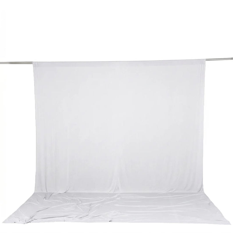 10 ft x 12 ft Wrinkle-Free Spandex Backdrop Curtain with Rod Pocket CUR_PANSPX_10X12_WHT