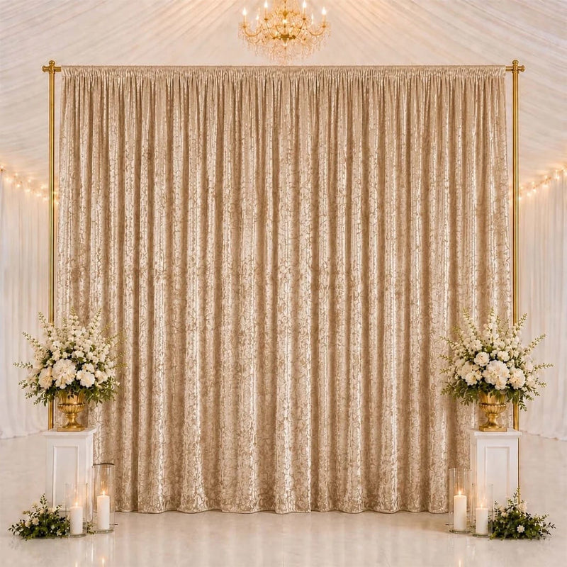 10 ft x 14 ft Premium Crushed Velvet Backdrop Curtain with Rod Pocket