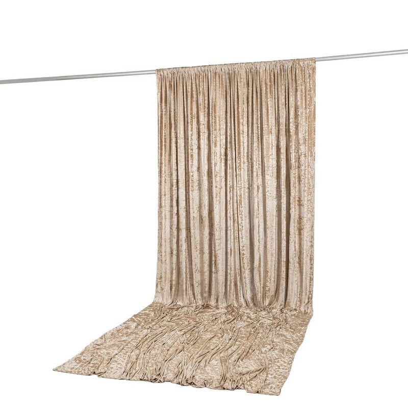10 ft x 14 ft Premium Crushed Velvet Backdrop Curtain with Rod Pocket