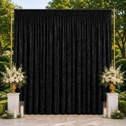 10 ft x 14 ft Premium Crushed Velvet Backdrop Curtain with Rod Pocket