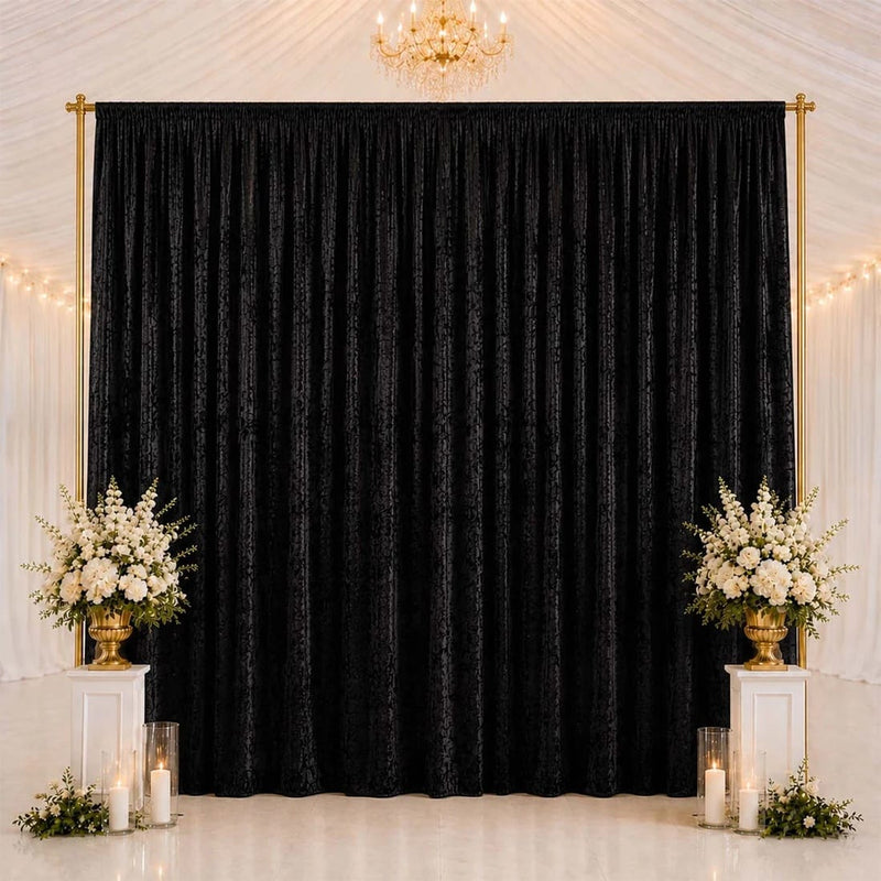 10 ft x 14 ft Premium Crushed Velvet Backdrop Curtain with Rod Pocket