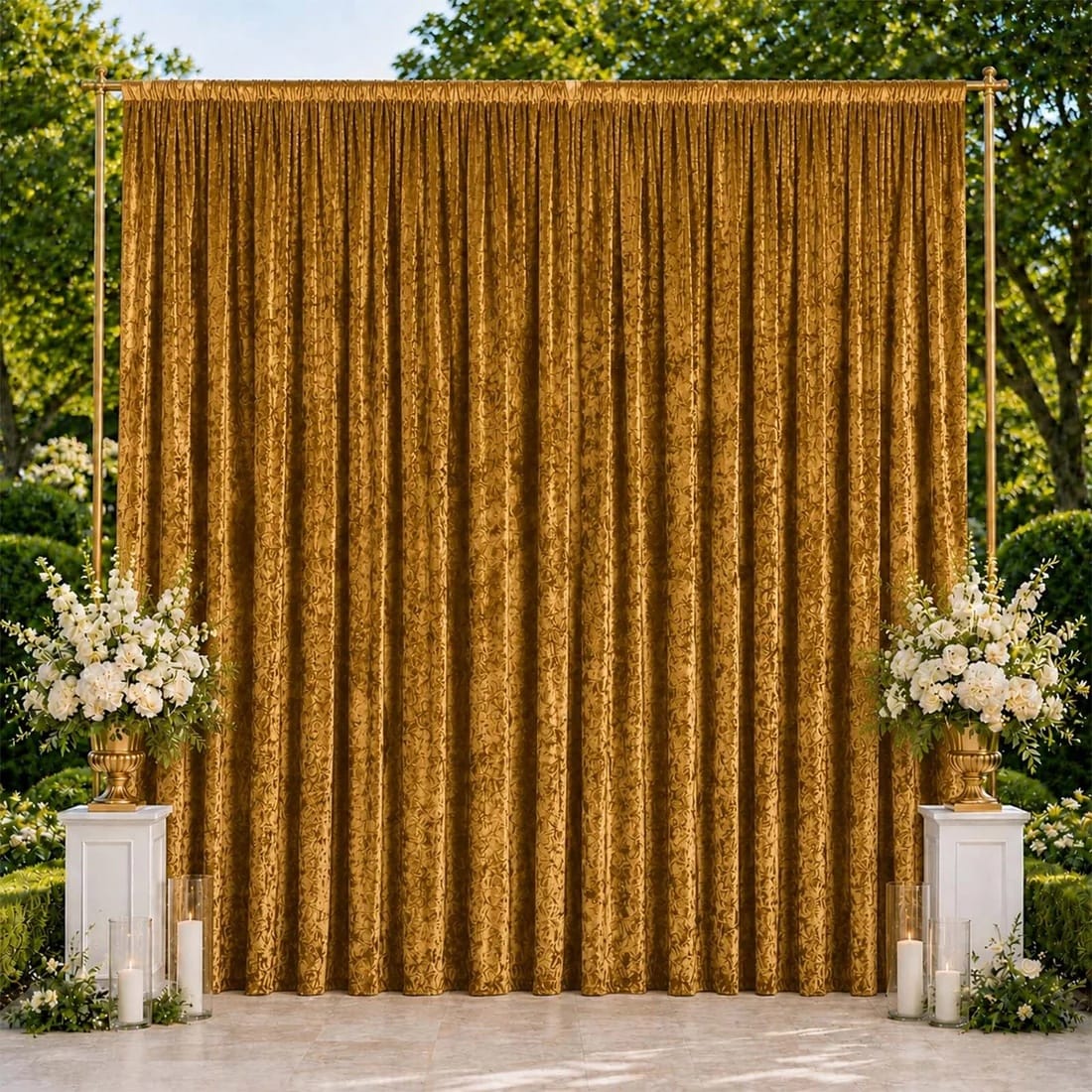 10 ft x 14 ft Premium Crushed Velvet Backdrop Curtain with Rod Pocket