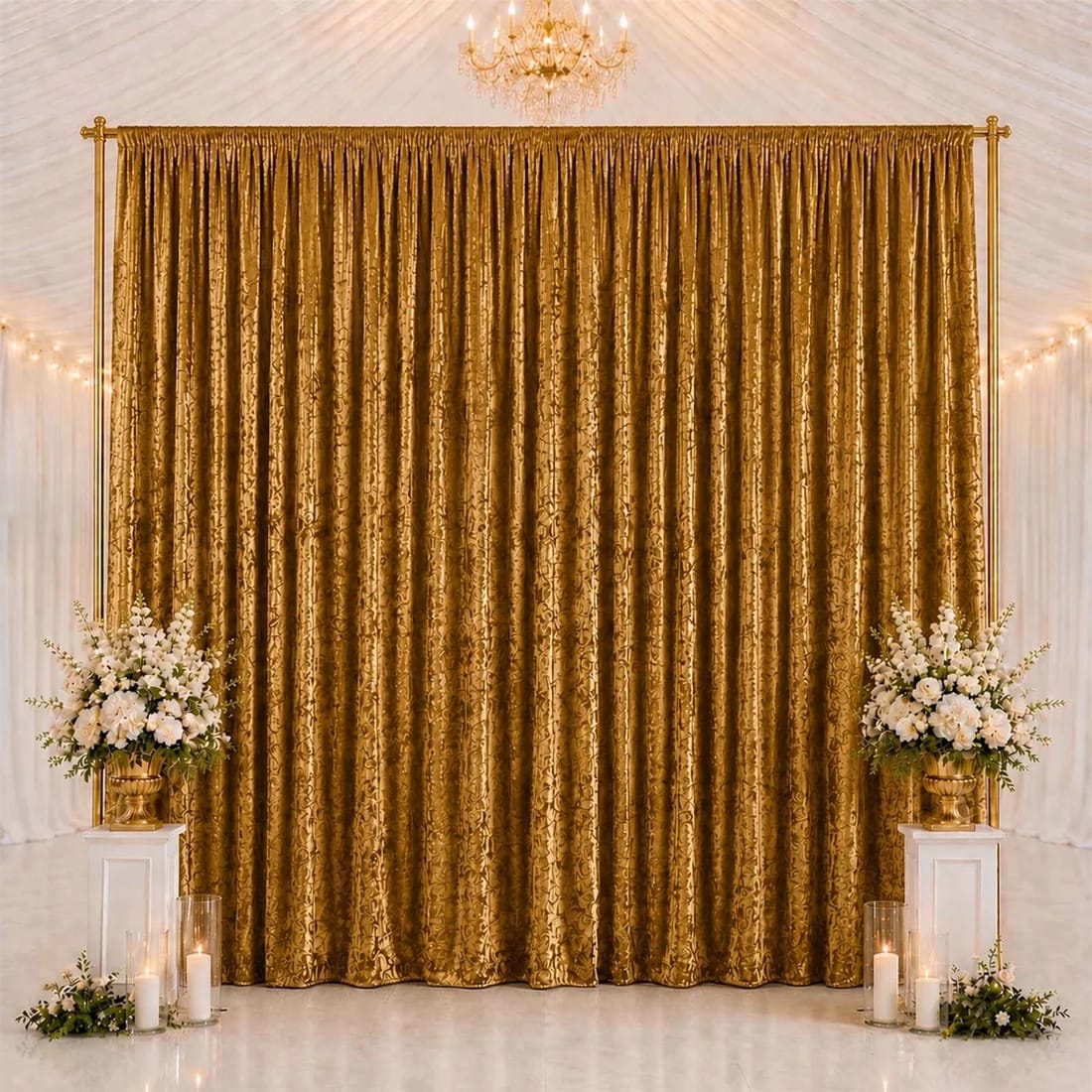10 ft x 14 ft Premium Crushed Velvet Backdrop Curtain with Rod Pocket
