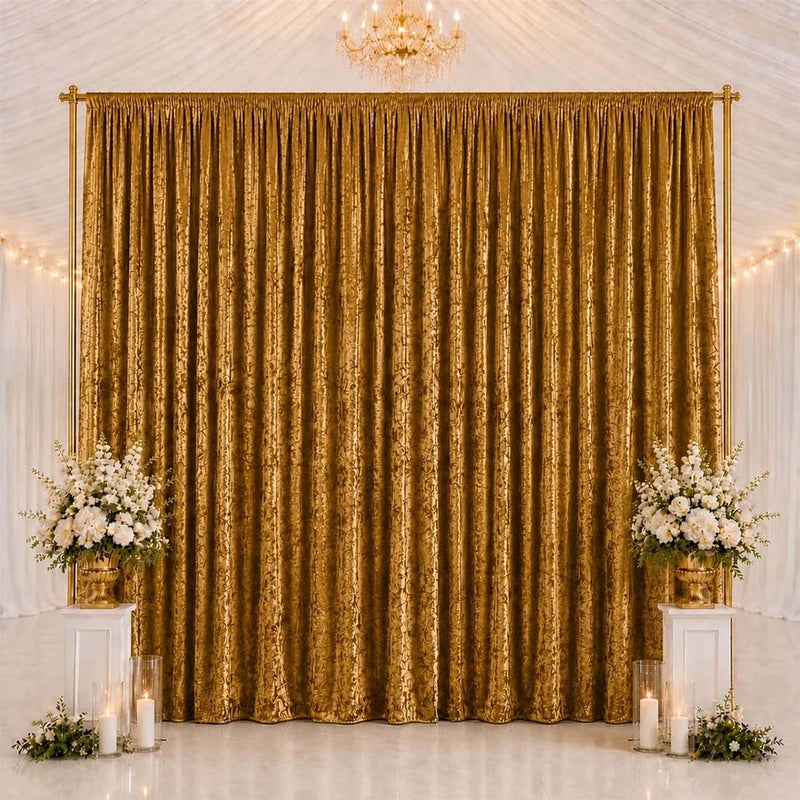 10 ft x 14 ft Premium Crushed Velvet Backdrop Curtain with Rod Pocket