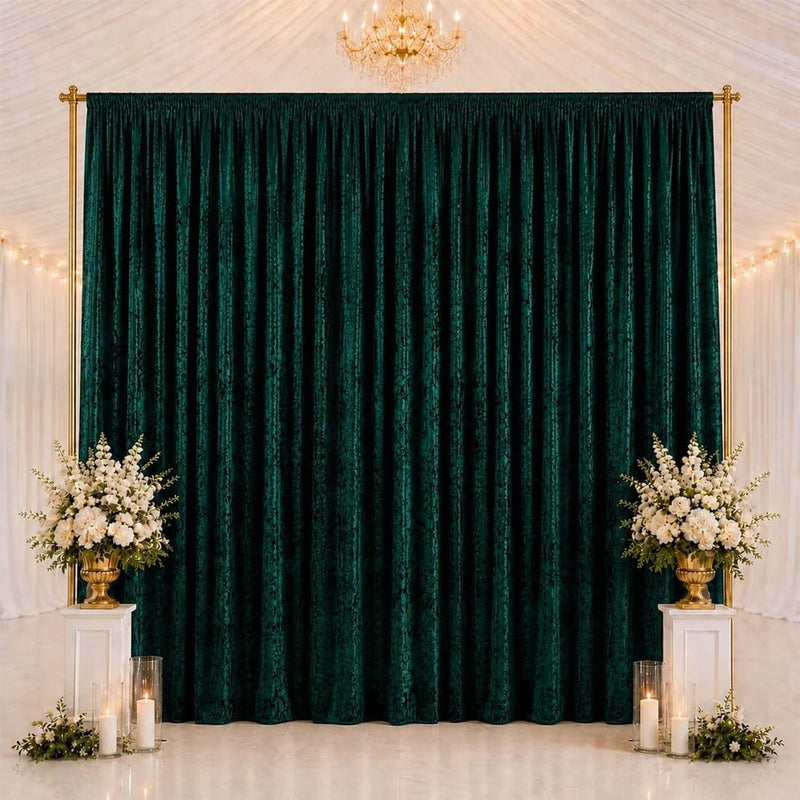 10 ft x 14 ft Premium Crushed Velvet Backdrop Curtain with Rod Pocket