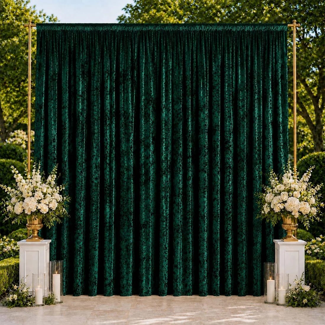 10 ft x 14 ft Premium Crushed Velvet Backdrop Curtain with Rod Pocket
