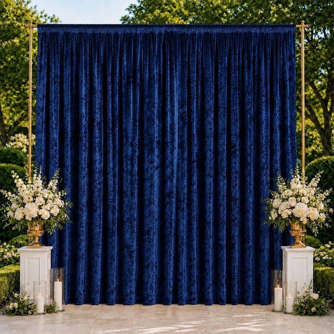 10 ft x 14 ft Premium Crushed Velvet Backdrop Curtain with Rod Pocket