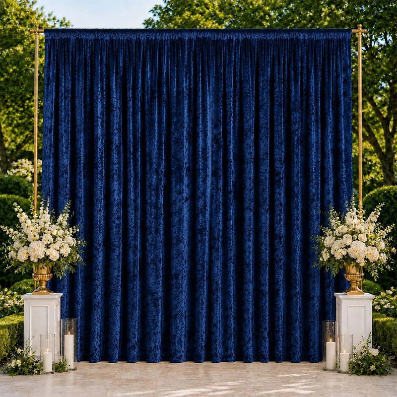 10 ft x 14 ft Premium Crushed Velvet Backdrop Curtain with Rod Pocket