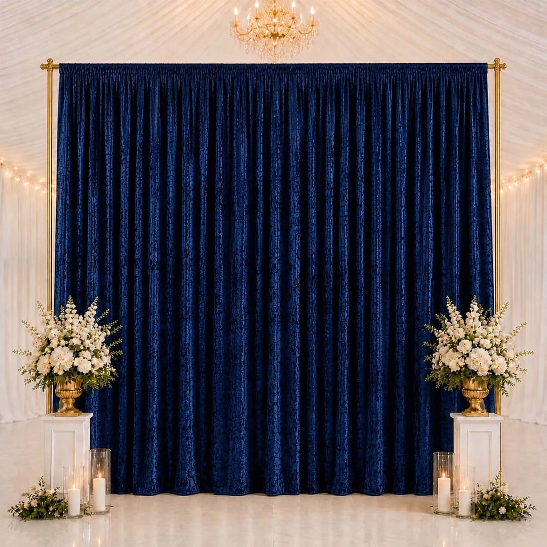 10 ft x 14 ft Premium Crushed Velvet Backdrop Curtain with Rod Pocket