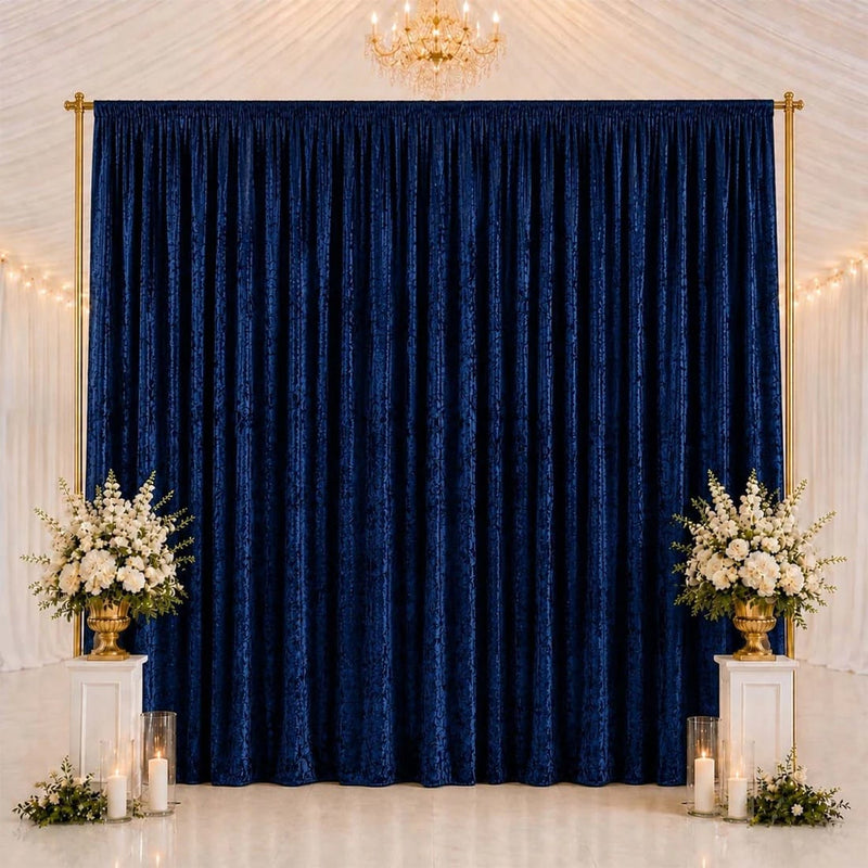 10 ft x 14 ft Premium Crushed Velvet Backdrop Curtain with Rod Pocket