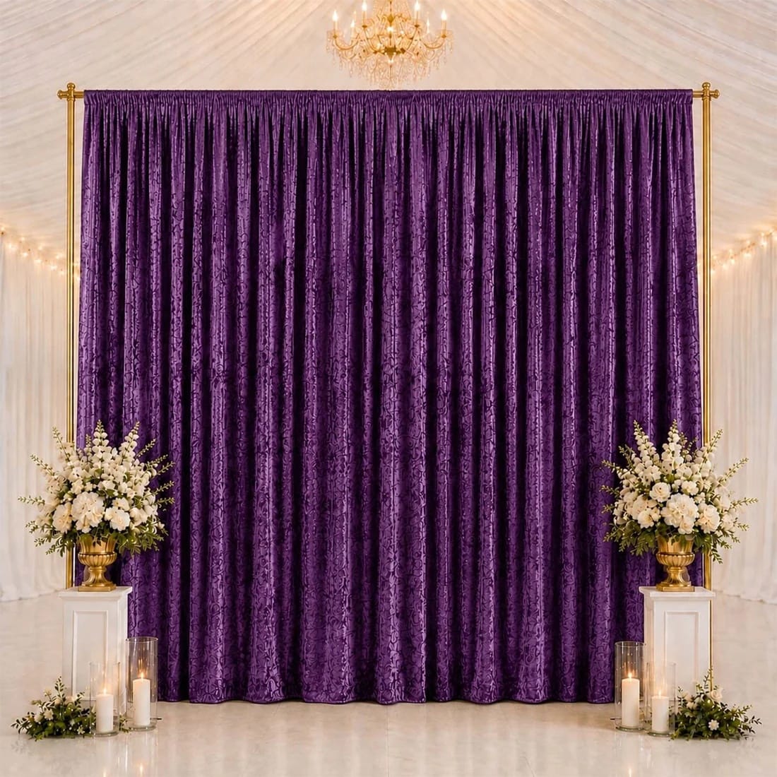 10 ft x 14 ft Premium Crushed Velvet Backdrop Curtain with Rod Pocket