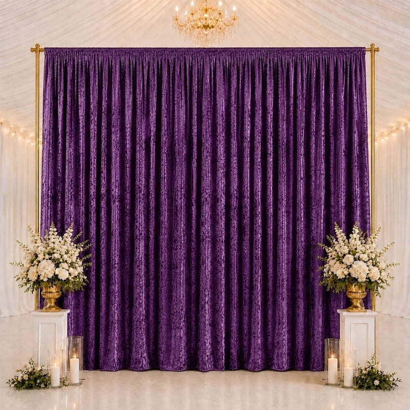 10 ft x 14 ft Premium Crushed Velvet Backdrop Curtain with Rod Pocket