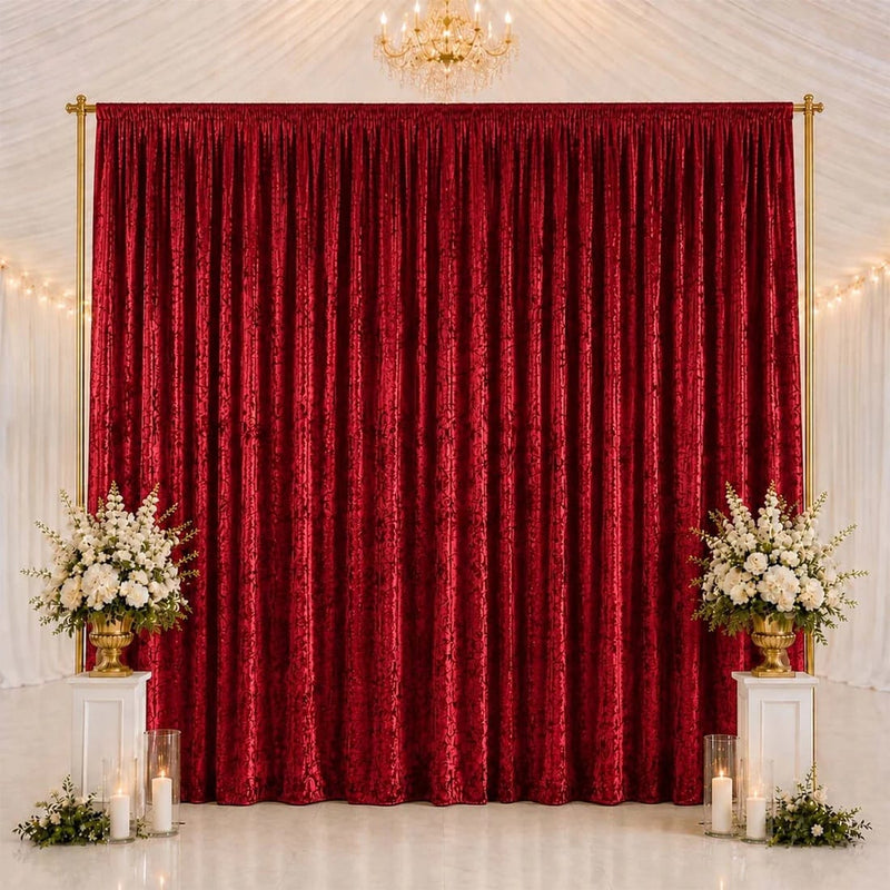 10 ft x 14 ft Premium Crushed Velvet Backdrop Curtain with Rod Pocket