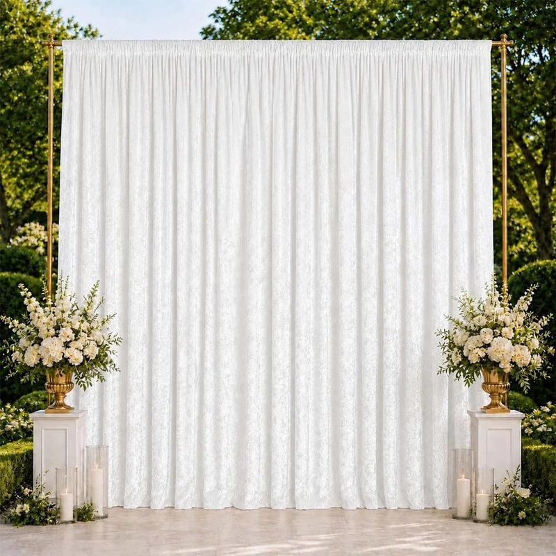 10 ft x 14 ft Premium Crushed Velvet Backdrop Curtain with Rod Pocket