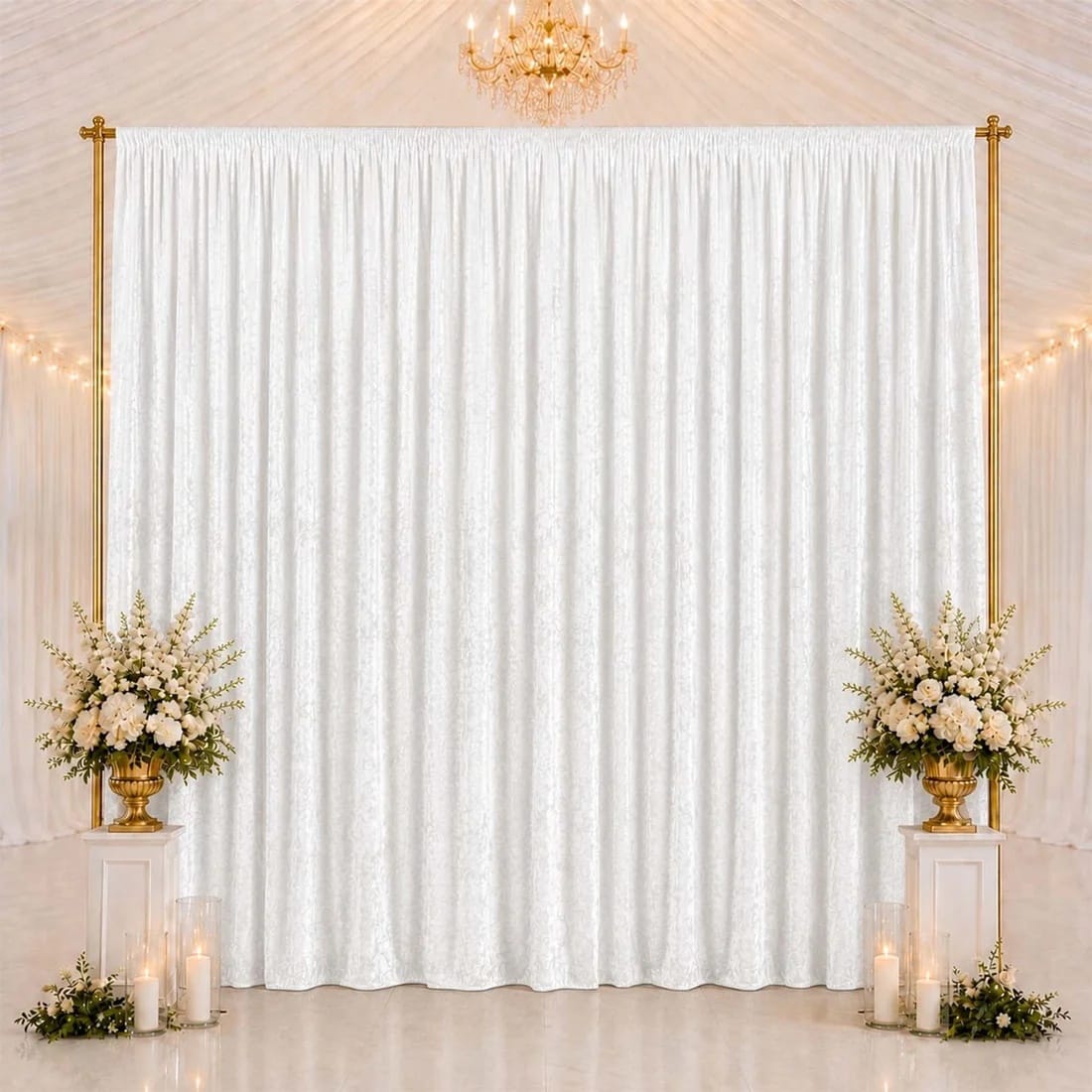 10 ft x 14 ft Premium Crushed Velvet Backdrop Curtain with Rod Pocket