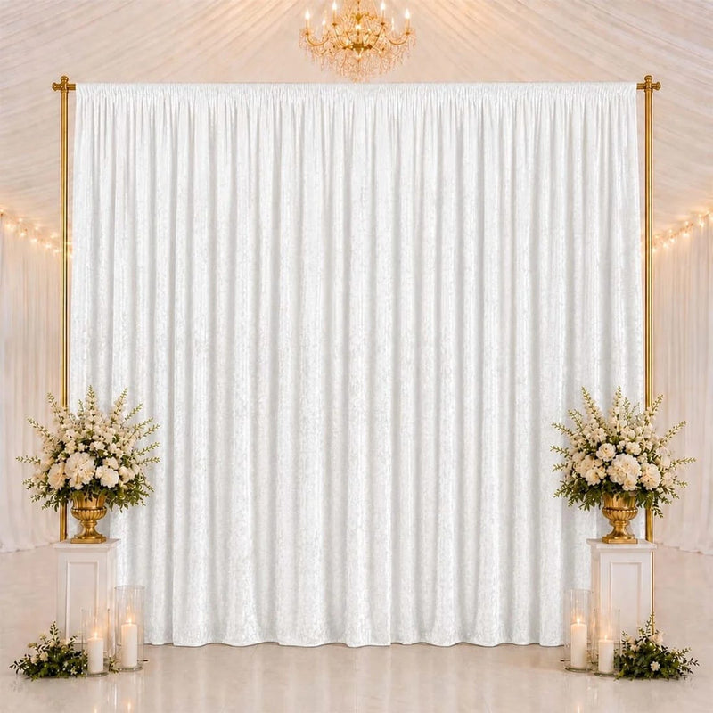 10 ft x 14 ft Premium Crushed Velvet Backdrop Curtain with Rod Pocket