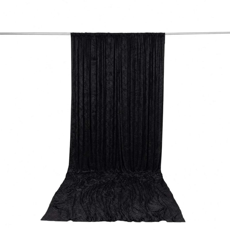 10 ft x 14 ft Premium Crushed Velvet Backdrop Curtain with Rod Pocket BKDP_VEL_PRM_10X14_BLK