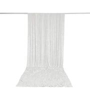 10 ft x 14 ft Premium Crushed Velvet Backdrop Curtain with Rod Pocket BKDP_VEL_PRM_10X14_WHT