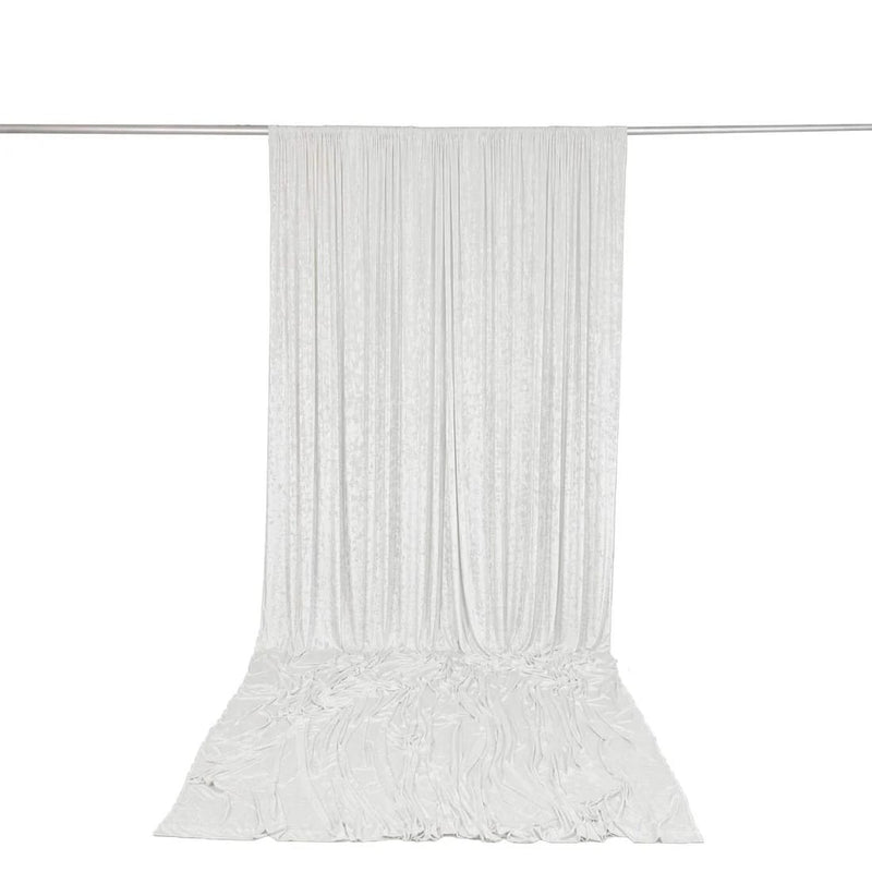 10 ft x 14 ft Premium Crushed Velvet Backdrop Curtain with Rod Pocket BKDP_VEL_PRM_10X14_WHT