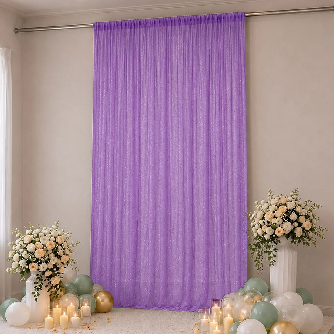 10 ft x 14 ft Wedding Arch Drape Backdrop Curtain Panel with Rod Pocket