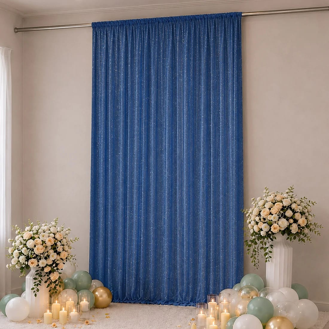 10 ft x 14 ft Wedding Arch Drape Backdrop Curtain Panel with Rod Pocket