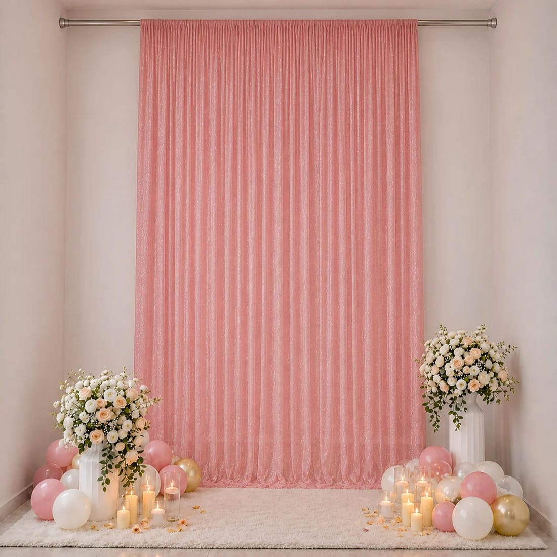 10 ft x 14 ft Wedding Arch Drape Backdrop Curtain Panel with Rod Pocket