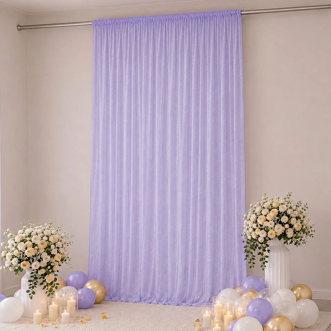 10 ft x 14 ft Wedding Arch Drape Backdrop Curtain Panel with Rod Pocket