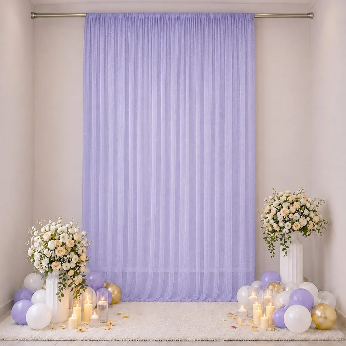 10 ft x 14 ft Wedding Arch Drape Backdrop Curtain Panel with Rod Pocket