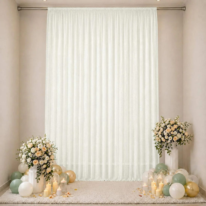 10 ft x 14 ft Wedding Arch Drape Backdrop Curtain Panel with Rod Pocket