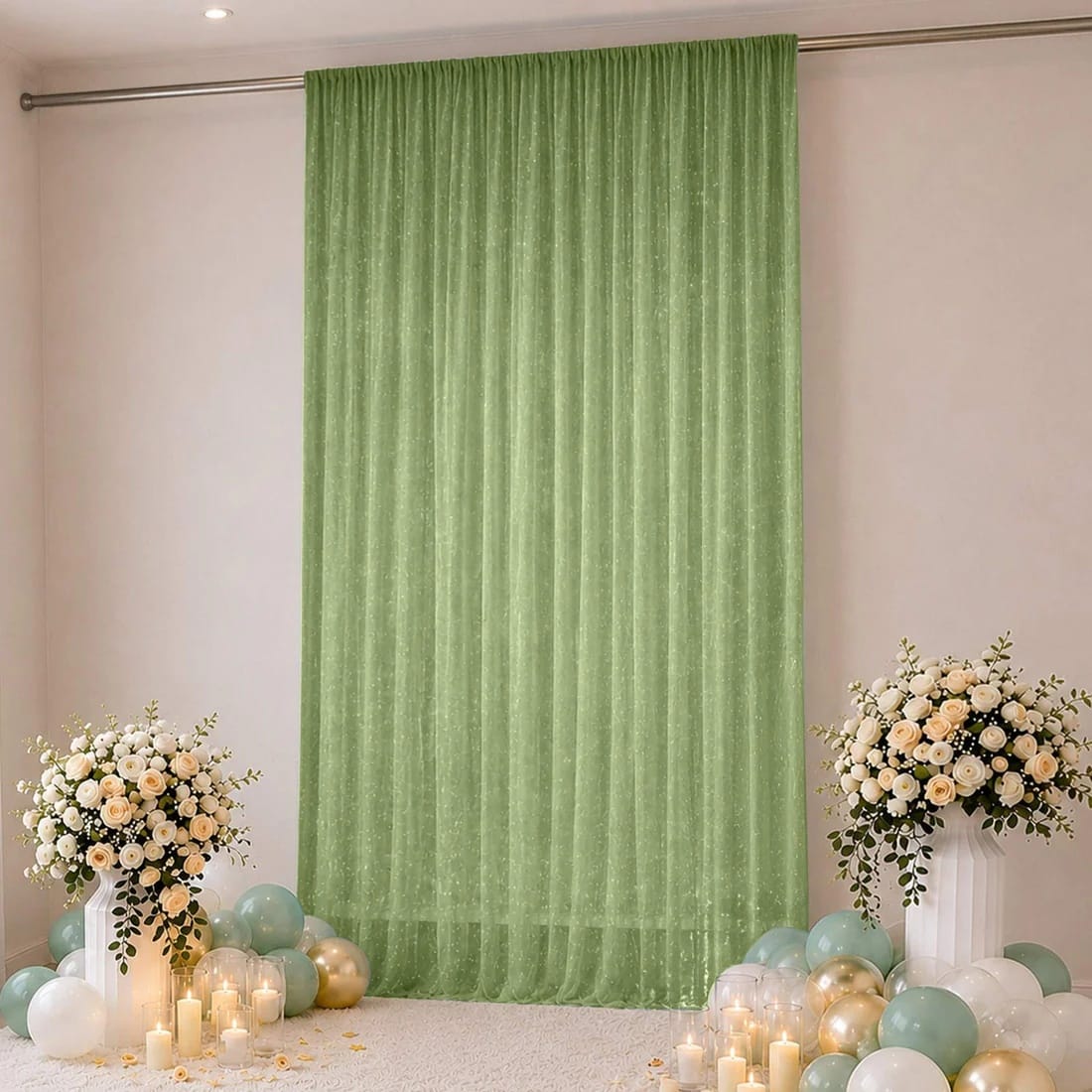 10 ft x 14 ft Wedding Arch Drape Backdrop Curtain Panel with Rod Pocket