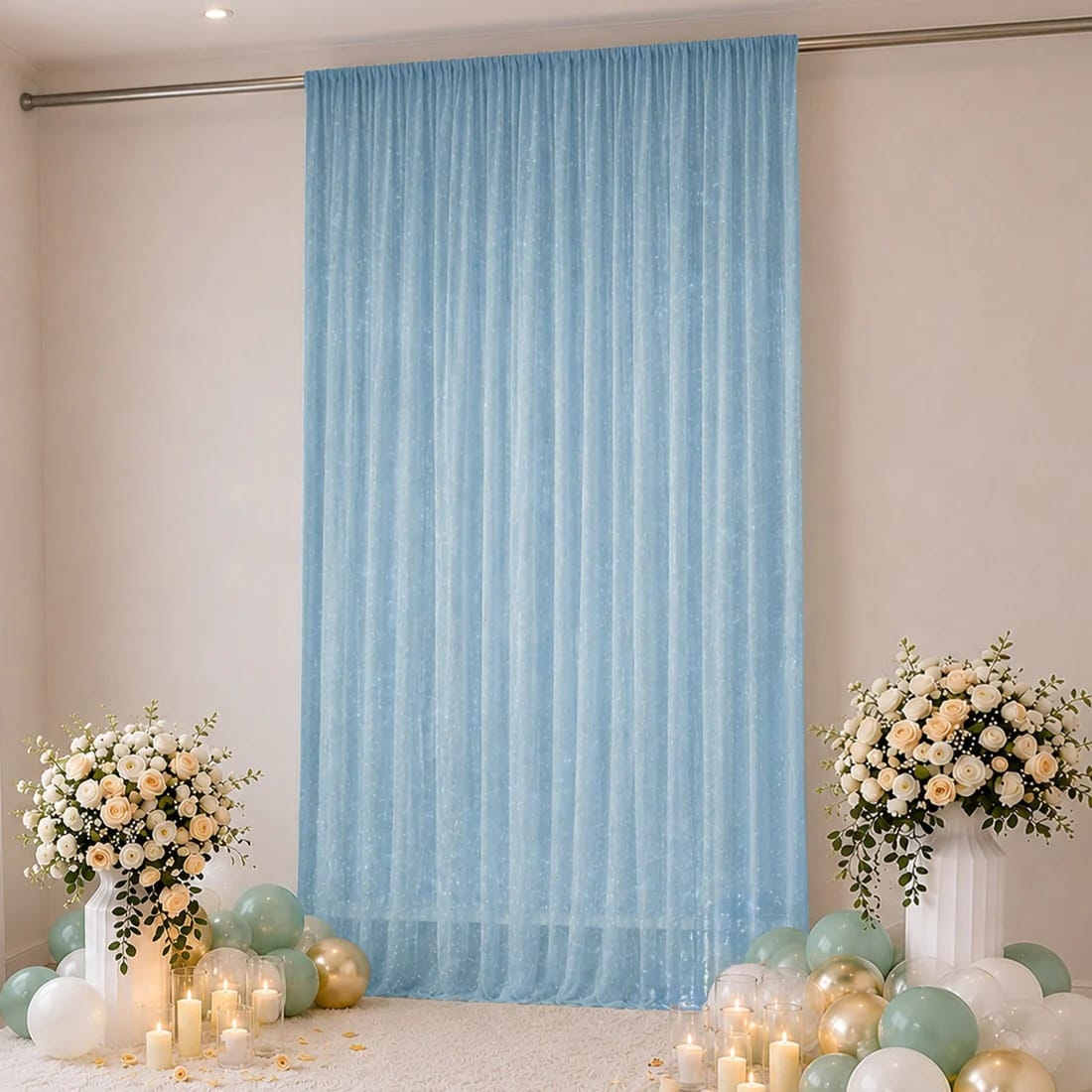 10 ft x 14 ft Wedding Arch Drape Backdrop Curtain Panel with Rod Pocket