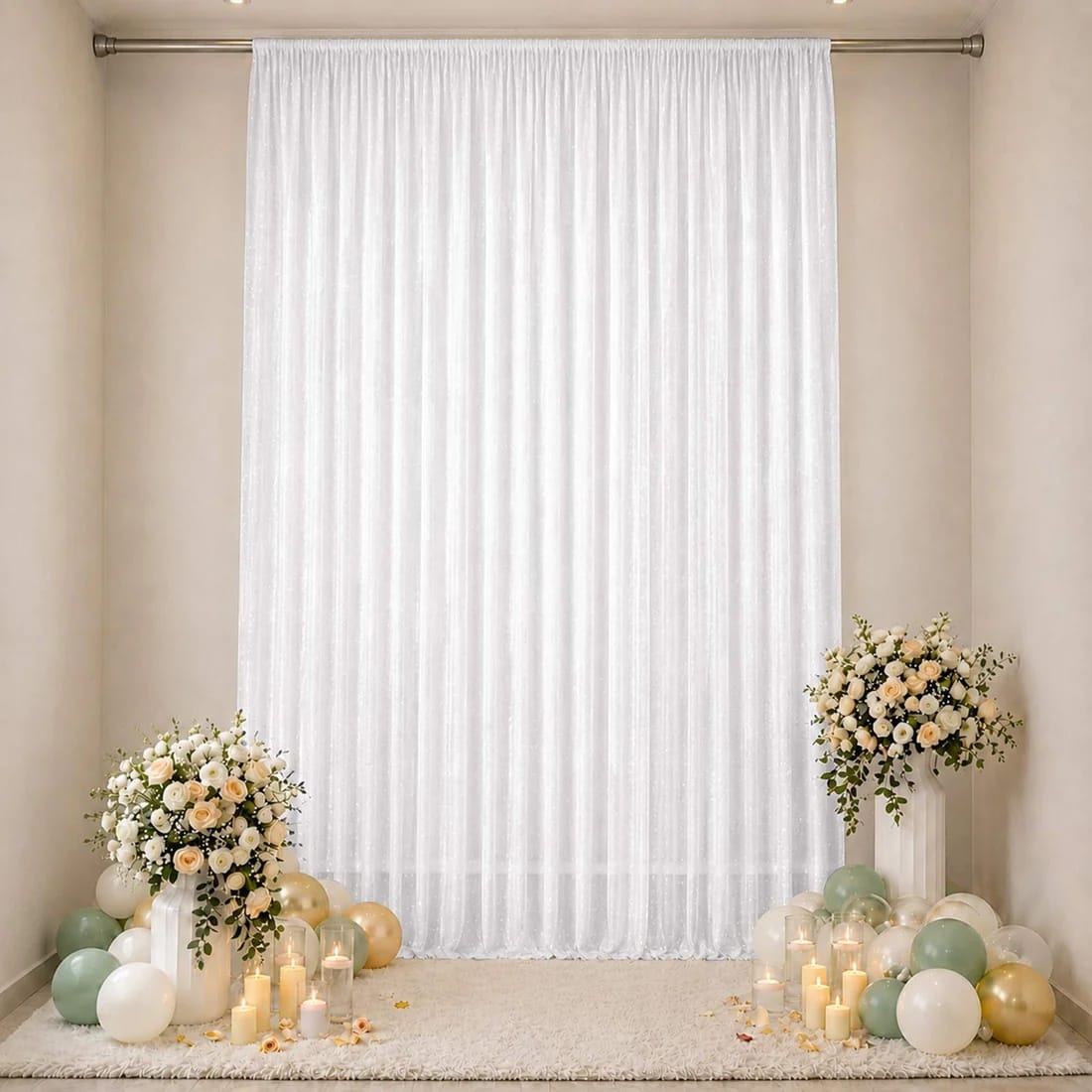 10 ft x 14 ft Wedding Arch Drape Backdrop Curtain Panel with Rod Pocket