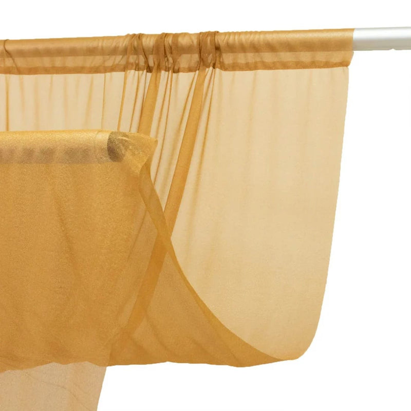 10 ft x 14 ft Wedding Arch Drape Backdrop Curtain Panel with Rod Pocket CUR_PANCHIF01_10X14_GOLD