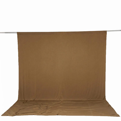 10 ft x 14 ft Wrinkle-Free Spandex Backdrop Curtain with Rod Pocket CUR_PANSPX_10X14_TAUP
