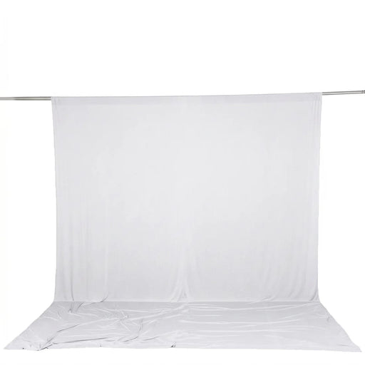 10 ft x 14 ft Wrinkle-Free Spandex Backdrop Curtain with Rod Pocket CUR_PANSPX_10X14_WHT