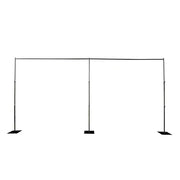 10 ft x 20 ft Heavy Duty Metal Adjustable Backdrop Stand with 3 Flat Steel Bases - Black BKDP_STND07_10X20FT_POLE