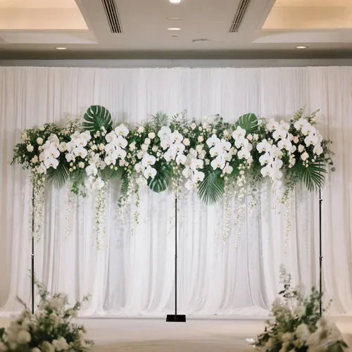 10 ft x 20 ft Heavy Duty Metal Adjustable Backdrop Stand with 3 Flat Steel Bases - Black BKDP_STND07_10X20FT_POLE