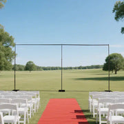 10 ft x 20 ft Heavy Duty Metal Adjustable Backdrop Stand with 3 Flat Steel Bases - Black BKDP_STND07_10X20FT_POLE
