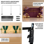 10 ft x 20 ft Heavy Duty Metal Adjustable Backdrop Stand with 3 Flat Steel Bases - Black BKDP_STND07_10X20FT_POLE