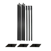 10 ft x 20 ft Heavy Duty Metal Adjustable Backdrop Stand with 3 Flat Steel Bases - Black BKDP_STND07_10X20FT_POLE