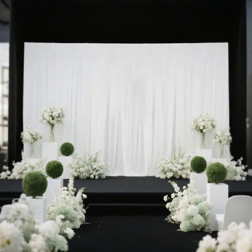 10 ft x 20 ft Heavy Duty Metal Adjustable Backdrop Stand with 3 Flat Steel Bases - Black BKDP_STND07_10X20FT_POLE