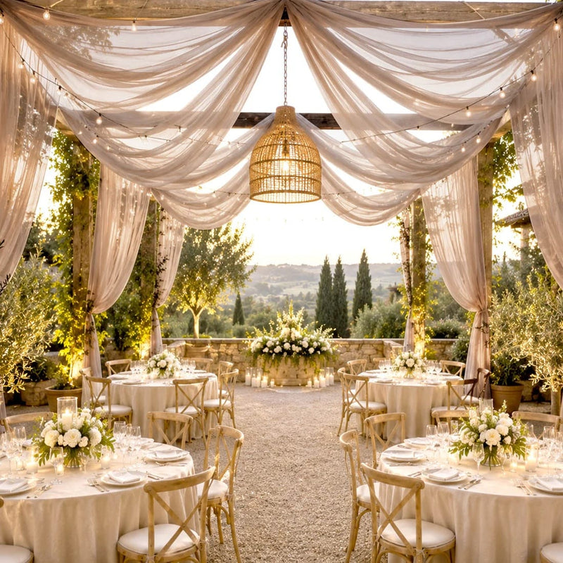 10 ft x 32 ft Extra Long Ceiling Drape Panel Wedding Backdrop