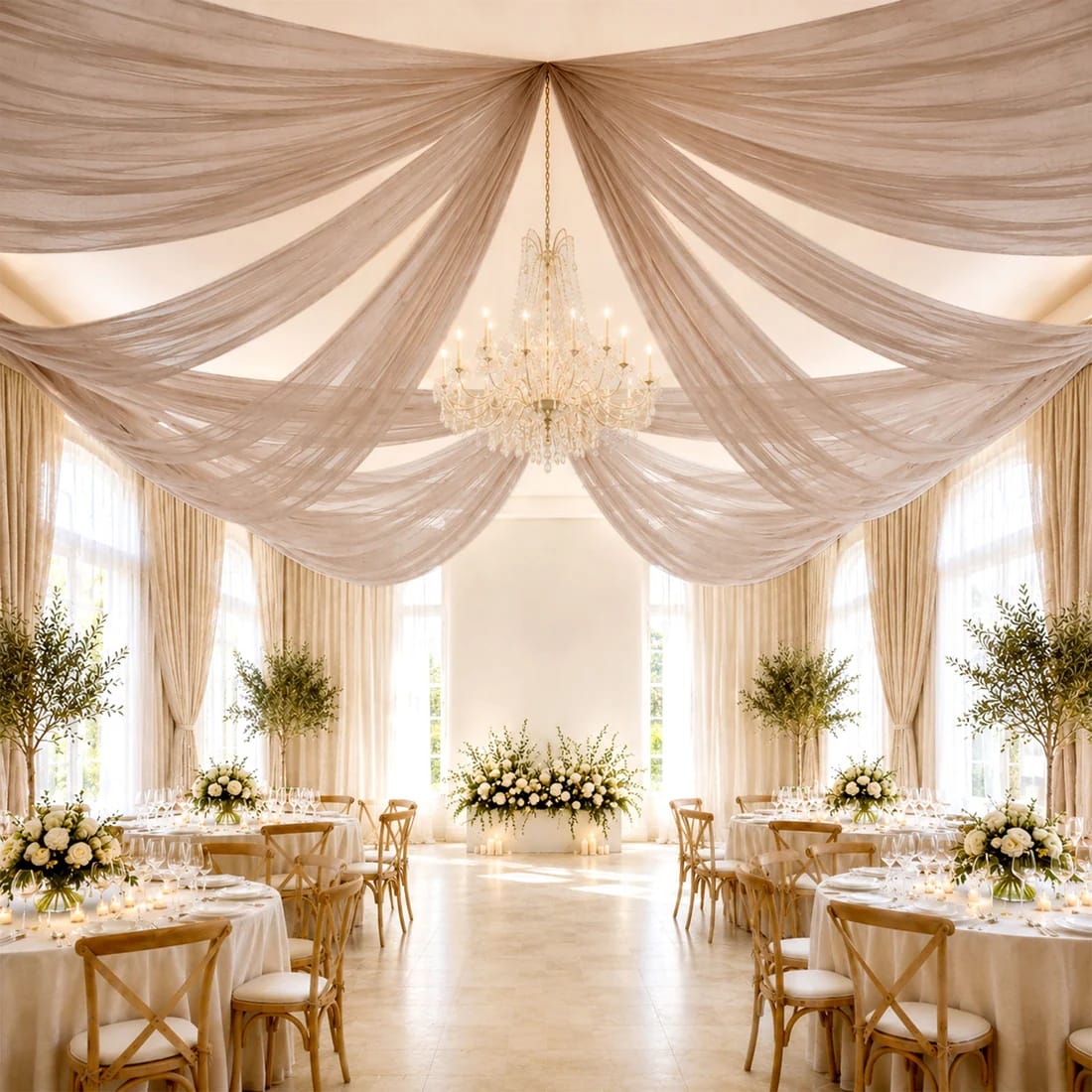 10 ft x 32 ft Extra Long Ceiling Drape Panel Wedding Backdrop
